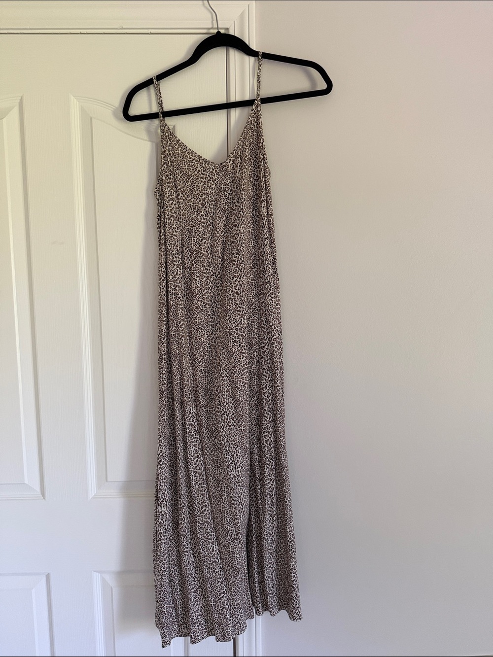 Jenni Kayne Beige and Brown Leopard Midi Slip Dress
